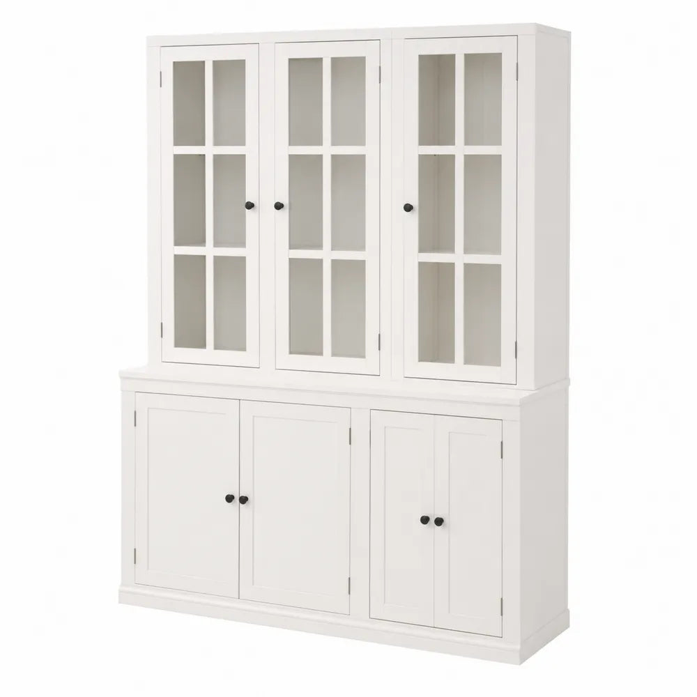 Armoire en Bois avec Portes en Verre Trempé