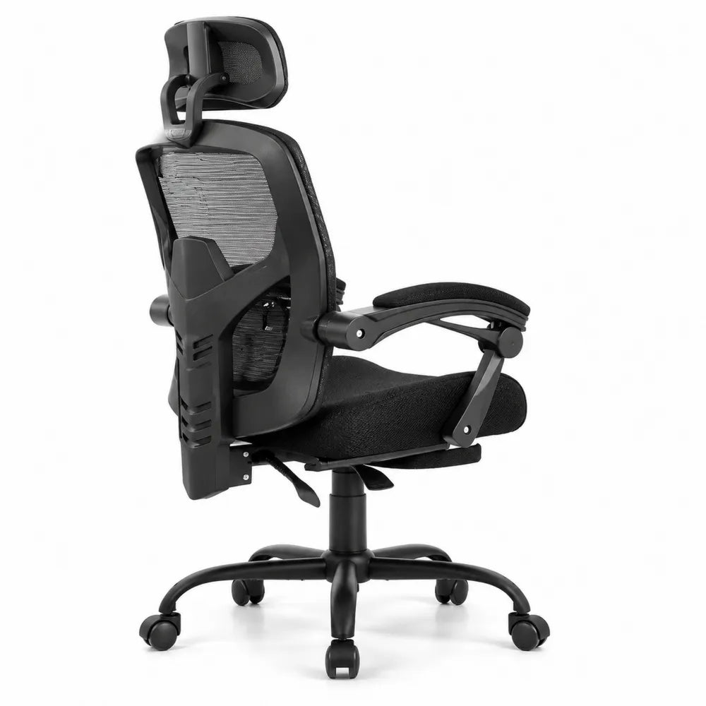 Chaise de bureau ergonomique en maille avec accoudoirs réglables