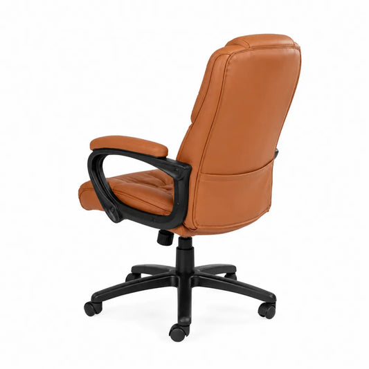 Chaise de bureau en cuir synthétique avec base en nylon