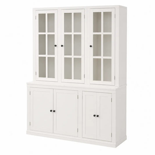 Armoire en Bois avec Portes en Verre Trempé